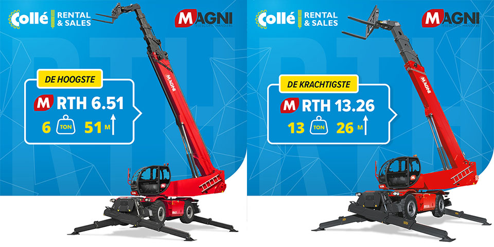 Collé Rental & Sales heeft het assortiment uitgebreid met de Magni RTH 6.51 en RTH 13.26.