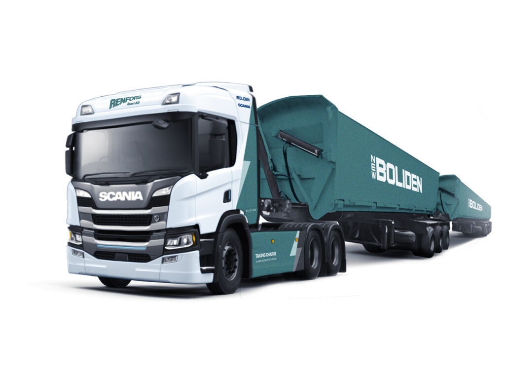 Mijnbouwbedrijf Boliden koopt 74 ton zware elektrische Scania truck voor zwaar transport